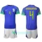 Brasilien Marquinhos 4 Udebanetrøje Barn VM 2022
