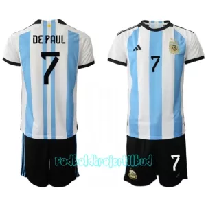 Argentina Rodrigo de Paul 7 Hjemmebanetrøje Barn VM 2022