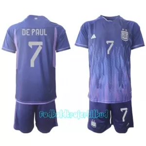 Argentina Rodrigo de Paul 7 Udebanetrøje Barn VM 2022