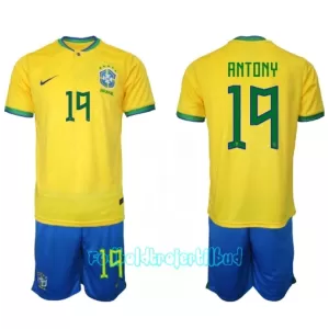 Brasilien Antony Santos 19 Hjemmebanetrøje Barn VM 2022 Brasilien Antony Santos 19 Hjemmebanetrøje Barn VM 2022