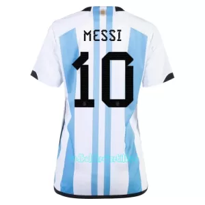 Argentina 3 Star Lionel Messi 10 Trøje Kvinde VM 2022