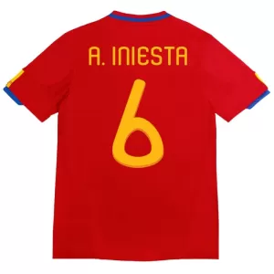 Spanien A. Iniesta 6 2010 Hjemmebanetrøje Retro