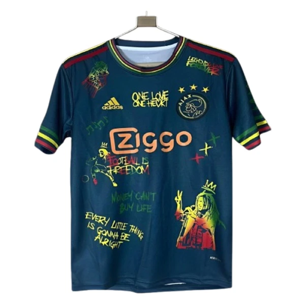 Ajax Amsterdam x Bob Marley Trøje 24/25 Flåde Ajax Amsterdam x Bob Marley Trøje 24/25 Flåde