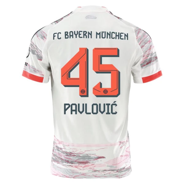 FC Bayern München Aleksandar Pavlovic 45 Udebanetrøje 25/26 FC Bayern München Aleksandar Pavlovic 45 Udebanetrøje 25/26