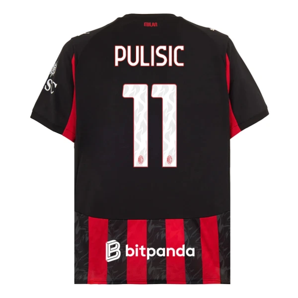 AC Milan Christian Pulišić 11 Hjemmebanetrøje 25/26 AC Milan Christian Pulišić 11 Hjemmebanetrøje 25/26