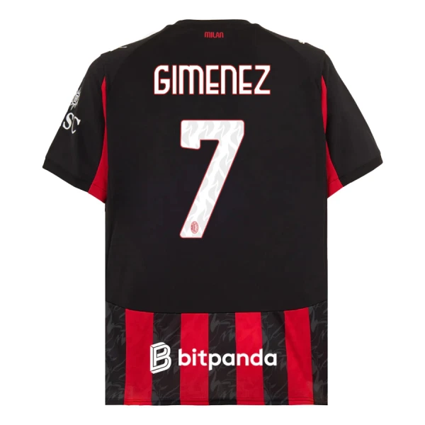 AC Milan Santiago Gimenez 7 Hjemmebanetrøje 25/26 AC Milan Santiago Gimenez 7 Hjemmebanetrøje 25/26