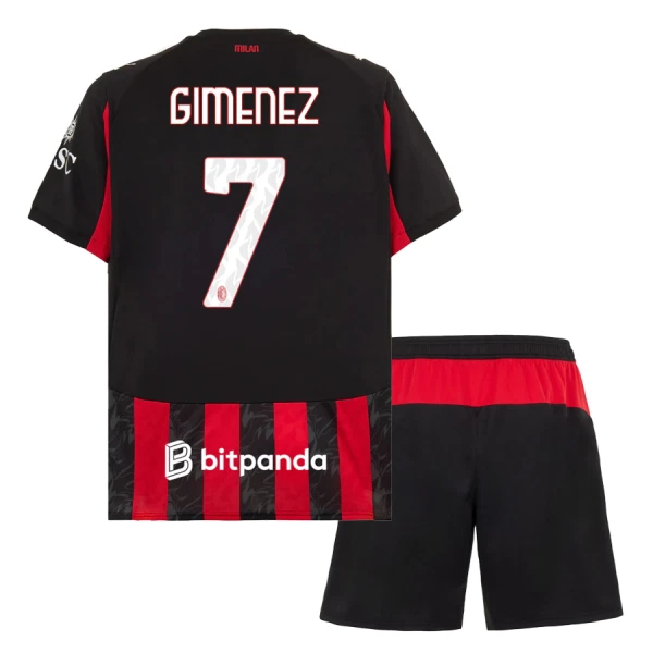 AC Milan Santiago Gimenez 7 Hjemmebanetrøje Barn 25/26 AC Milan Santiago Gimenez 7 Hjemmebanetrøje Barn 25/26