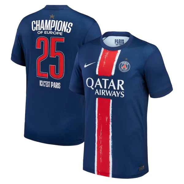 Paris Saint-Germain 1 Star Champions of Europe Hjemmebanetrøje 24/25 Paris Saint-Germain 1 Star Champions of Europe Hjemmebanetrøje 24/25