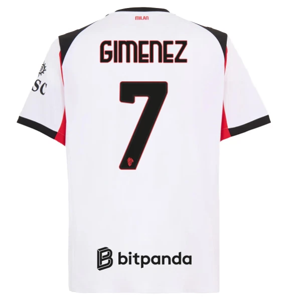 AC Milan Santiago Gimenez 7 Udebanetrøje 25/26 AC Milan Santiago Gimenez 7 Udebanetrøje 25/26
