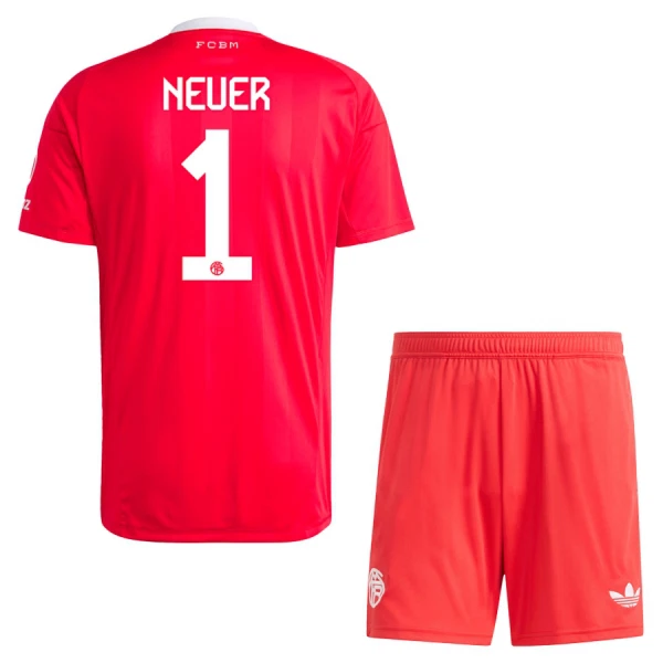 FC Bayern München Manuel Neuer 1 Målmand Trøje Barn 25/26 Rød