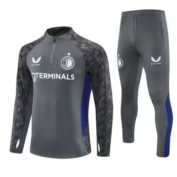 Feyenoord Rotterdam Trænings sweatshirt sæt 25/26 Grå Feyenoord Rotterdam Trænings sweatshirt sæt 25/26 Grå