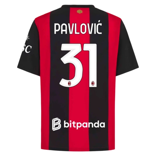 AC Milan Pavlovic 31 Hjemmebanetrøje 26/27 AC Milan Pavlovic 31 Hjemmebanetrøje 26/27