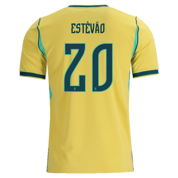 Brasilien Estevao 20 Hjemmebanetrøje VM 2026