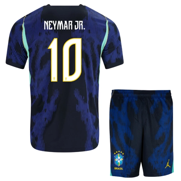 Brasilien Neymar JR 10 Udebanetrøje Barn VM 2026 Brasilien Neymar JR 10 Udebanetrøje Barn VM 2026