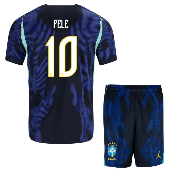 Brasilien Pele 10 Udebanetrøje Barn VM 2026 Brasilien Pele 10 Udebanetrøje Barn VM 2026