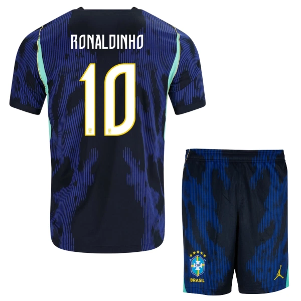 Brasilien Ronaldinho 10 Udebanetrøje Barn VM 2026 Brasilien Ronaldinho 10 Udebanetrøje Barn VM 2026