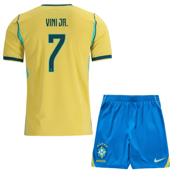 Brasilien Vinicius Junior 7 Hjemmebanetrøje Barn VM 2026