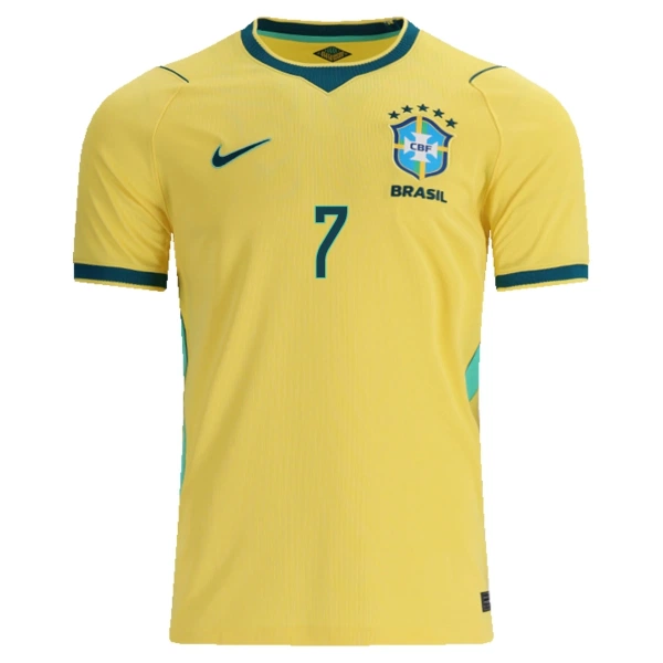 Brasilien Vinicius Junior 7 Hjemmebanetrøje Barn VM 2026