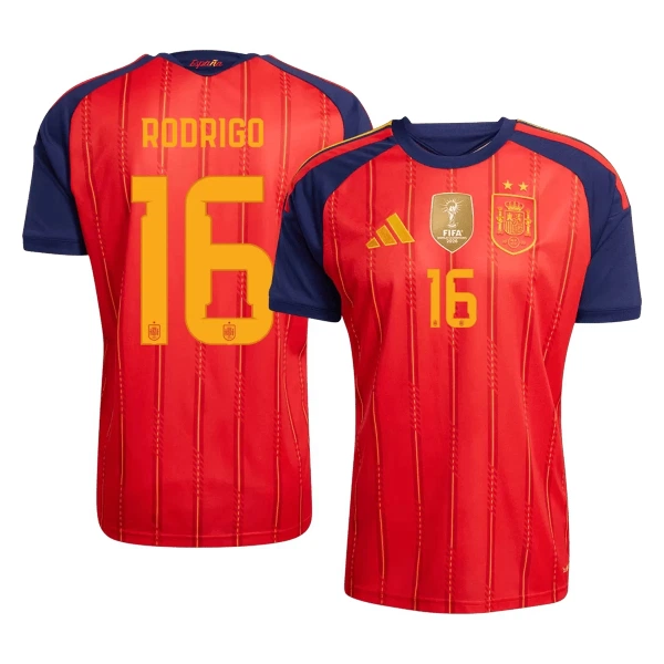 Spanien 2 Stars Rodrigo Hernández 16 Hjemmebanetrøje VM 2026 Spanien 2 Stars Rodrigo Hernández 16 Hjemmebanetrøje VM 2026