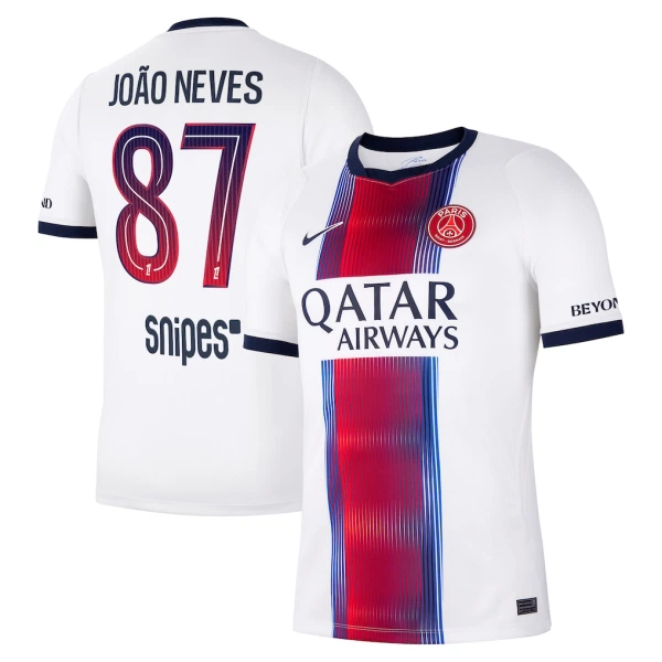 Paris Saint-Germain Joao Neves 87 Udebanetrøje 26/27 Paris Saint-Germain Joao Neves 87 Udebanetrøje 26/27