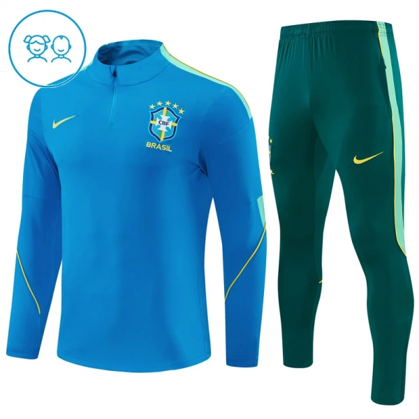Brasilien Trænings sweatshirt sæt Barn 26/27 Blå Brasilien Trænings sweatshirt sæt Barn 26/27 Blå