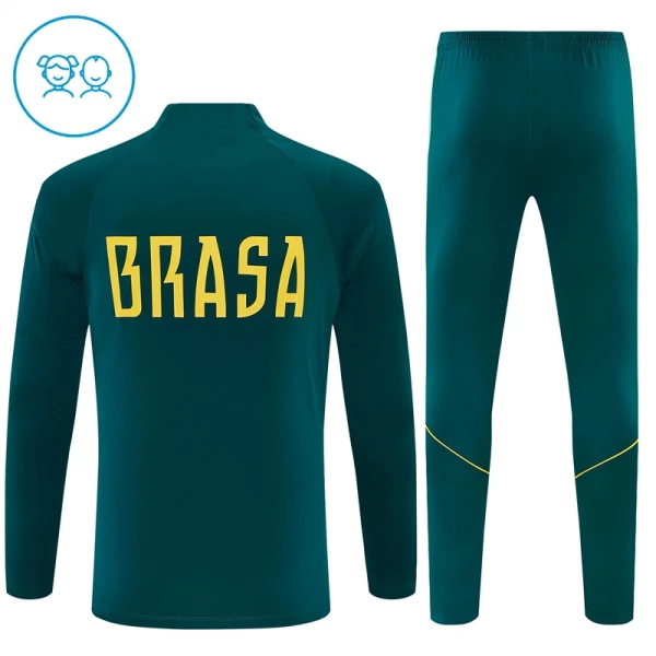 Brasilien Trænings sweatshirt sæt Barn 26/27 Grøn