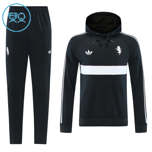 Juventus Hættetrøje træningssweatshirt-sæt Barn 26/27 Sort