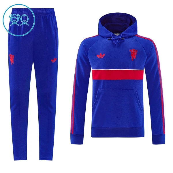 Manchester United Hættetrøje træningssweatshirt-sæt Barn 26/27 Blå Manchester United Hættetrøje træningssweatshirt-sæt Barn 26/27 Blå