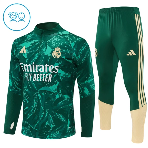 Real Madrid Trænings sweatshirt sæt Barn 26/27 Grøn Real Madrid Trænings sweatshirt sæt Barn 26/27 Grøn