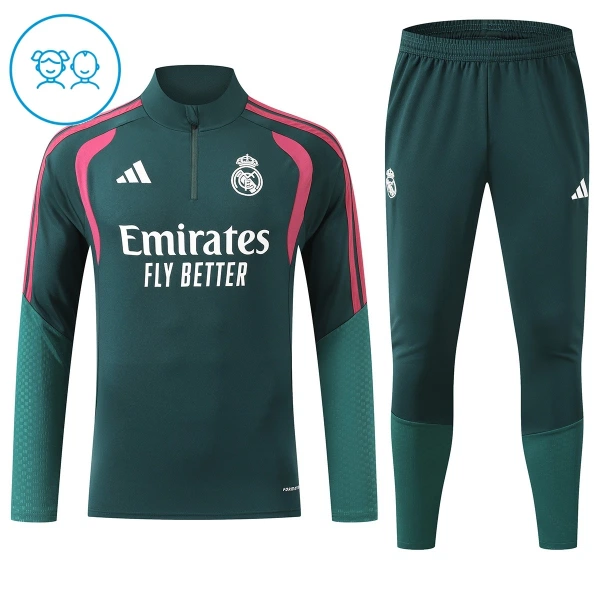 Real Madrid Trænings sweatshirt sæt Barn 26/27 Grøn Real Madrid Trænings sweatshirt sæt Barn 26/27 Grøn