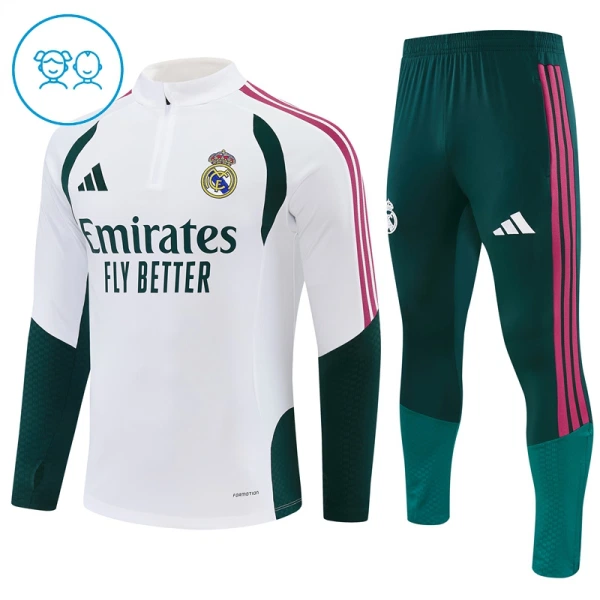 Real Madrid Trænings sweatshirt sæt Barn 26/27 Hvid Real Madrid Trænings sweatshirt sæt Barn 26/27 Hvid