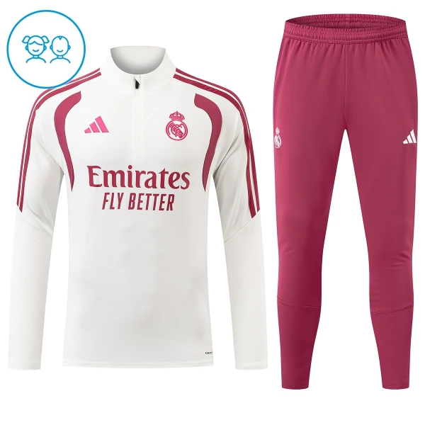 Real Madrid Trænings sweatshirt sæt Barn 26/27 Hvid Real Madrid Trænings sweatshirt sæt Barn 26/27 Hvid