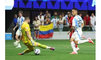 Lautaro Martínez scorede i den første kamp i America's Cup